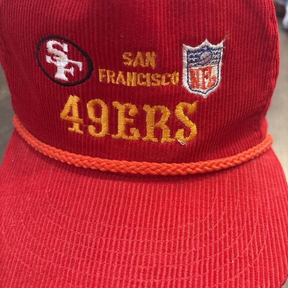 Vintage 90s Sports AmaPro San Francisco 49ers NFL Corduroy Snapback Hat - Picture 2 of 9